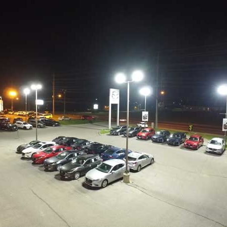 Auto dealership LED, car dealership LED, LED retrofit auto dealer, LED retrofit car lot, LED dealership lighting from Swantech Energy Solutions