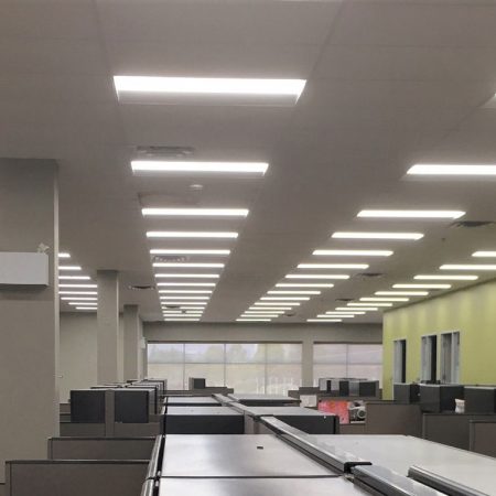 An Office LED Lighting Retrofit by Swantech Energy Solutions 2x4 troffers upgraded to 2x4 LED troffers